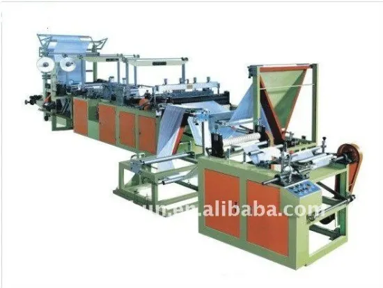 Computer control ribbon-throught bag making machine
