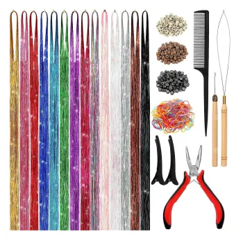 Sparkle Shiny Hair Accessories: Including Tinsel, Hair Extensions, Headdresses, and Braiding Tools