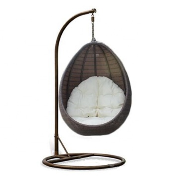 Modern Outdoor Garden Rattan Steel Frame Patio Swing Egg Chair
