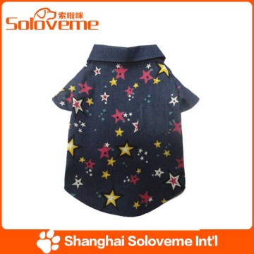 High Quality Pet Dog Pola T-shirt Star Printing Clothes Tee Apparel