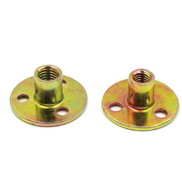 Yellow M6 M8 Zinc Plated Metal Countersunk Head Round Base Brad Hole T-Nut with Three Hole Tee Nut: Search Engine Title" 

This title encapsulates all the key details from your request, including the color (yellow), the size (M6 and M8), the material (zin
