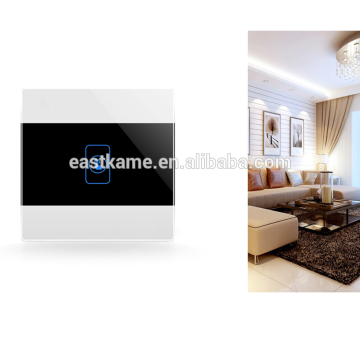 White 1Gang Crystal Glass Panel 433MHZ WIFI Smart Light Power Remote Switch