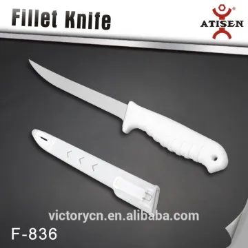High quality 7" 440 stainless steel fillet knife,sheath with sharpener F-836