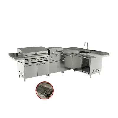 304 Stainless Steel Outdoor Kitchen Cabinet BBQ Gas and Charcoal Grill