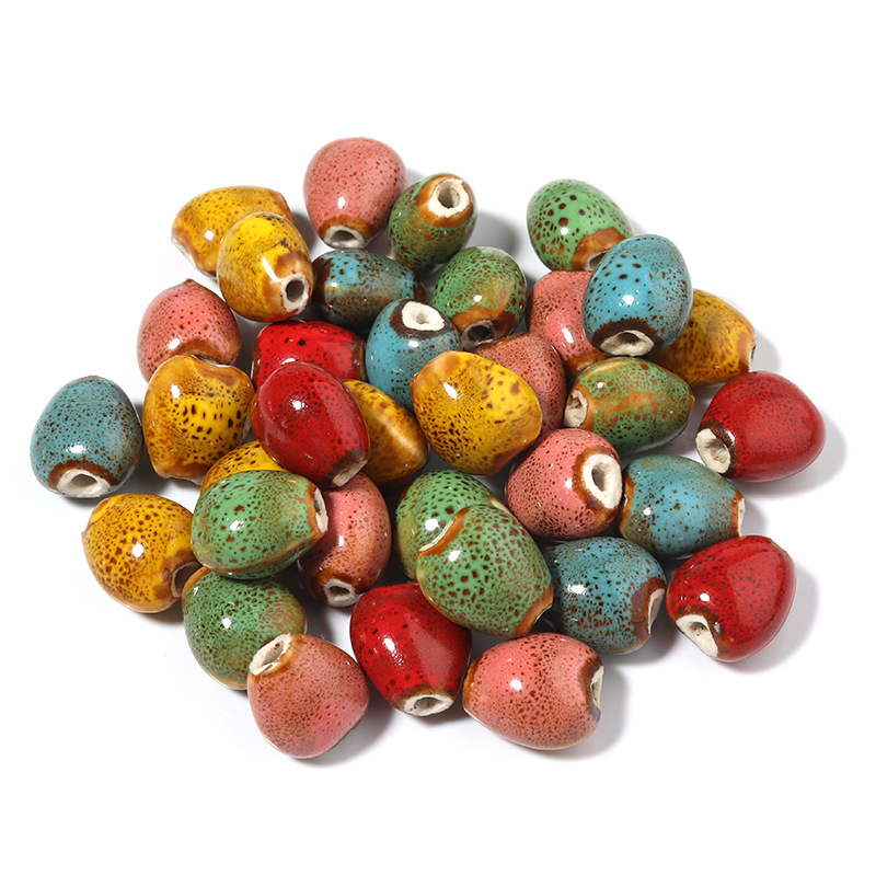 20pcs per bag ceramic beads colorful heart