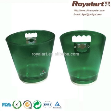 3.3L Green plastic ice beer bucket, bar ice bucket