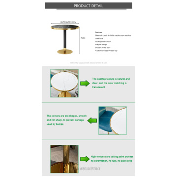 Table d&#39;appoint en marbre brossé or titane 2021