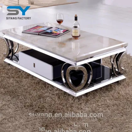 European Rug Stainless Steel Diamant Coffee Table
