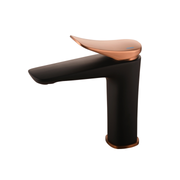 Black Square Deck Mounted Basin Sink Bathroom Faucet - High Quality Hot Cold Water Mixer Tap