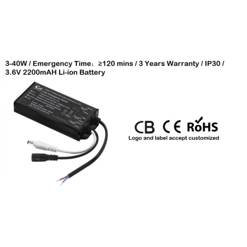 Certificado CB Driver de emergência de LED de bateria de íon-lítio