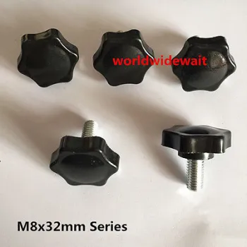 5pcs 8mm Male Thread Screw Shaped Head Clamping Knob M8 x 32 x 16/20/25/30/35/40/50mm