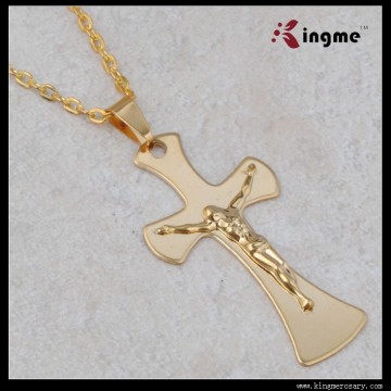 Real Gold Stainless Steel Cross Medal