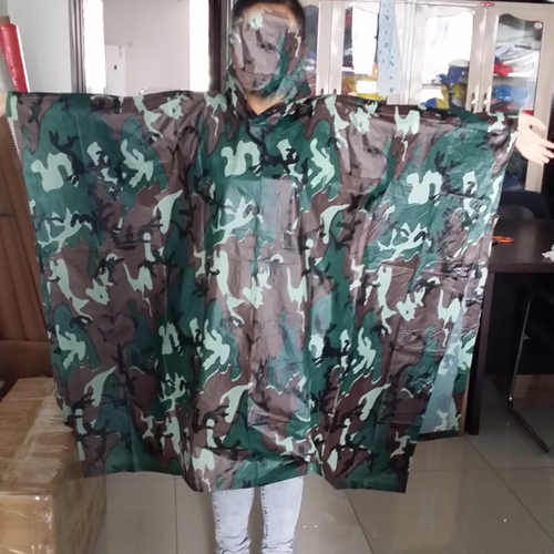 dark green rain poncho