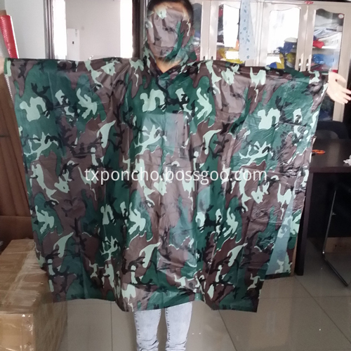 dark green rain poncho