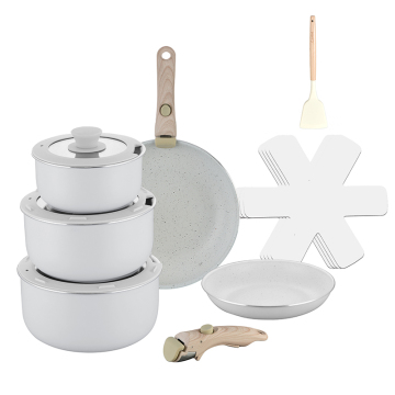 Wholesale Forged Aluminium Cookware with Glass Lid for Induction Cooking