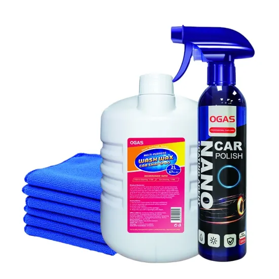 OGAS Car Care Detailing Kit: Wash Wax Shampoo & Polish