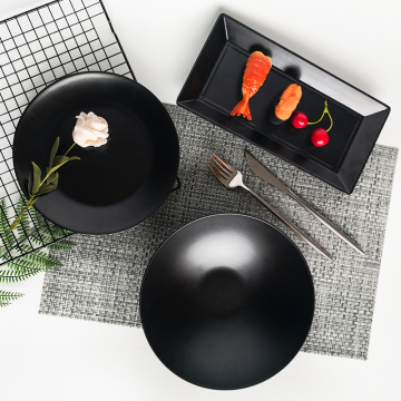 Good Quality 100% melamine dinner set black melamine bowl melamine plates Restaurant Supplier