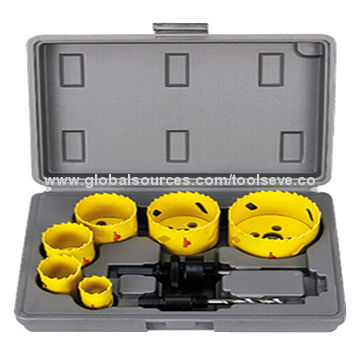 8-piece Bi-metal concrete hole saw kit in blow case