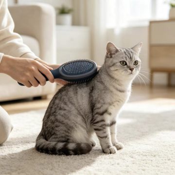 Pet Grooming Brush, Stainless Steel Deshedding Comb, Safe Hair Removal Brush for Dogs and Cats