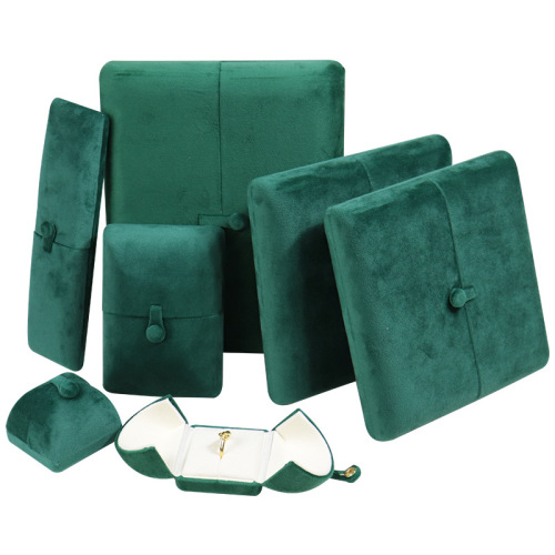 Velvet double-opening jewelry box for rings bracelets