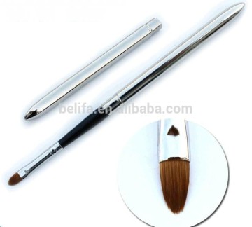 High quality animal hair makeup lip brush professional retractable cosmetic lip brush with cover