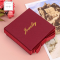 Diseño de tapa personalizada cajas de regalo de joyería personalizada roja