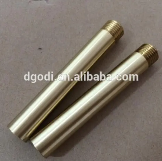 small thin wall male threaded brass tube