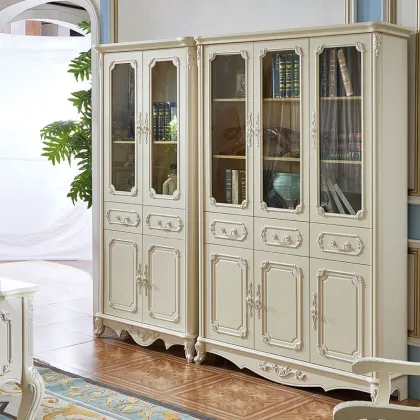 Antique Wooden Bookcase - Solid Wood Furniture