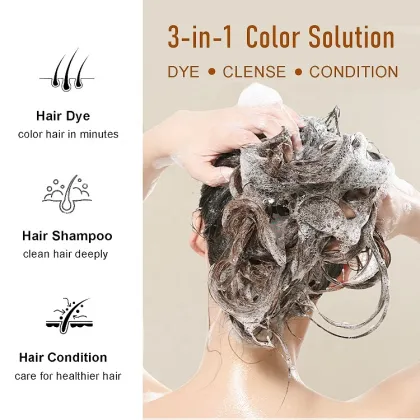 Private Label Plant-Based Brown Hair Dye Shampoo