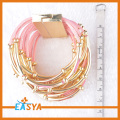 Diseño de joyería famoso Rosa collar de cuerda fina precio