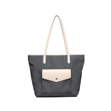 Fashion Unique Waterproof Pu Nylon Lady Tote Handbag