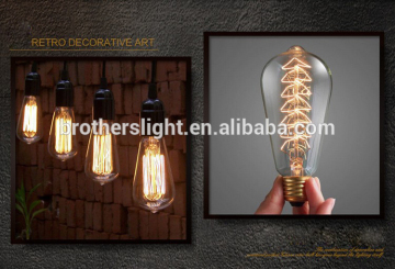 E27 220V/110V 40W/60W ST64 Großhandel dekoratives Filament Edison Style Birne Vintage Antique Lampen Glühbirnen