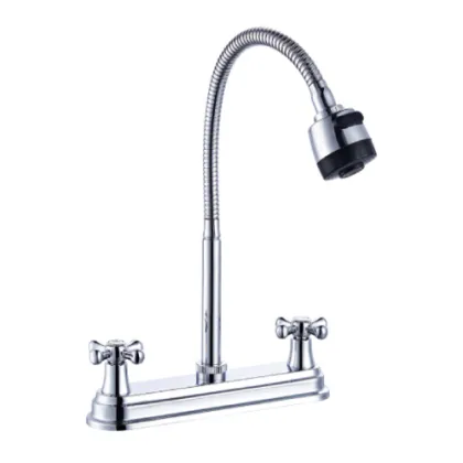 Cross handles kitchen faucet, brass kitchen faucet