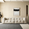 Modern Button Button Tufted Searter Leather Couch Sofá Conjunto