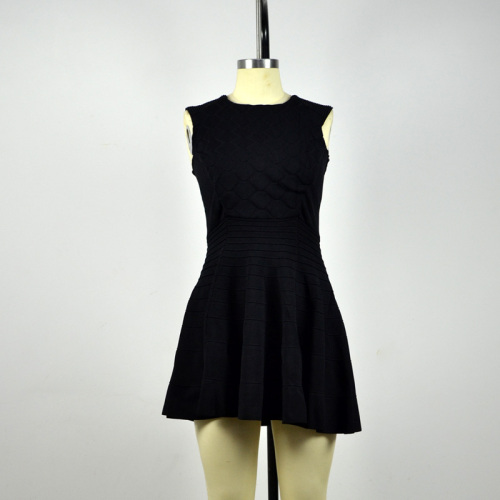 Black woolen back YKK zipper normal frock designs short frock designs sexy dress