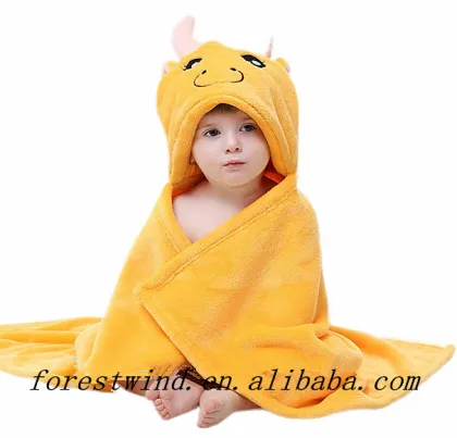 Best price kids cartoon character hooded bath towels for baby gift