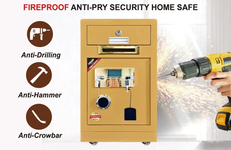 Fireproof Money Safe with Organizer Drawer and Coin Slot