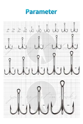 VMC 9617 Bronze High Carton Steel Treble Hook for Seawater Fishing