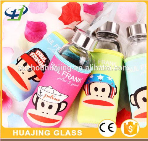 450ml glass water bottle with silicon sleeve