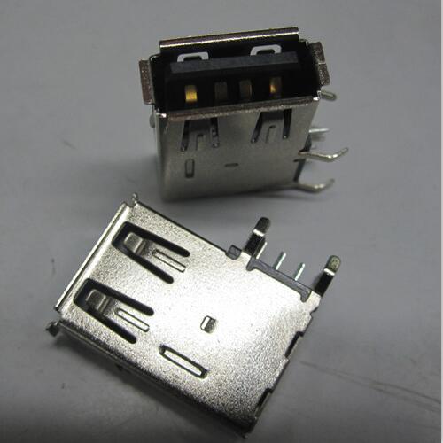 USB A Receptacle Angle Upright DIP Body Reverse