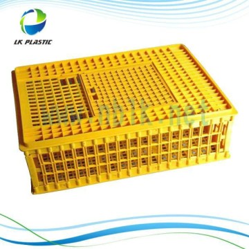 Labor-saving plastic transport poultry crate-sliding door