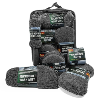 Microfiber Car Wash Sponge and Brush Cleaning Kit