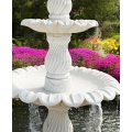 Handcrafted White Marble Fountain Garden Centerpiece