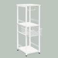 3-Layer White Metal Storage Shelf with Paper Bar