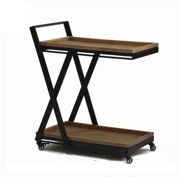 New multifunctional modern metal wood environmental protection folding kitchen trolley