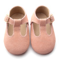 Rosa weiche Leder Baby T Bar Schuhe