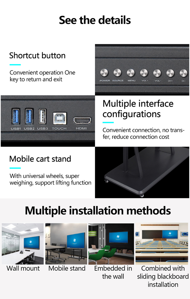 Large Touch Screen Video Conference Monitor