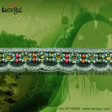 Hot sale customized Cotton Beaded Lace Trim