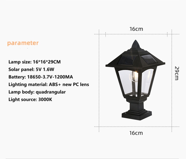 Pillar Solar Garden Light