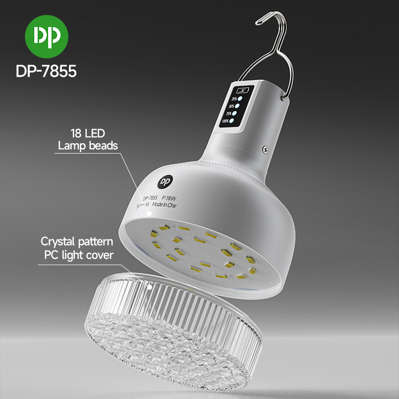 LED Rechargeable Bulb Camping Light with Lithium Battery - DP